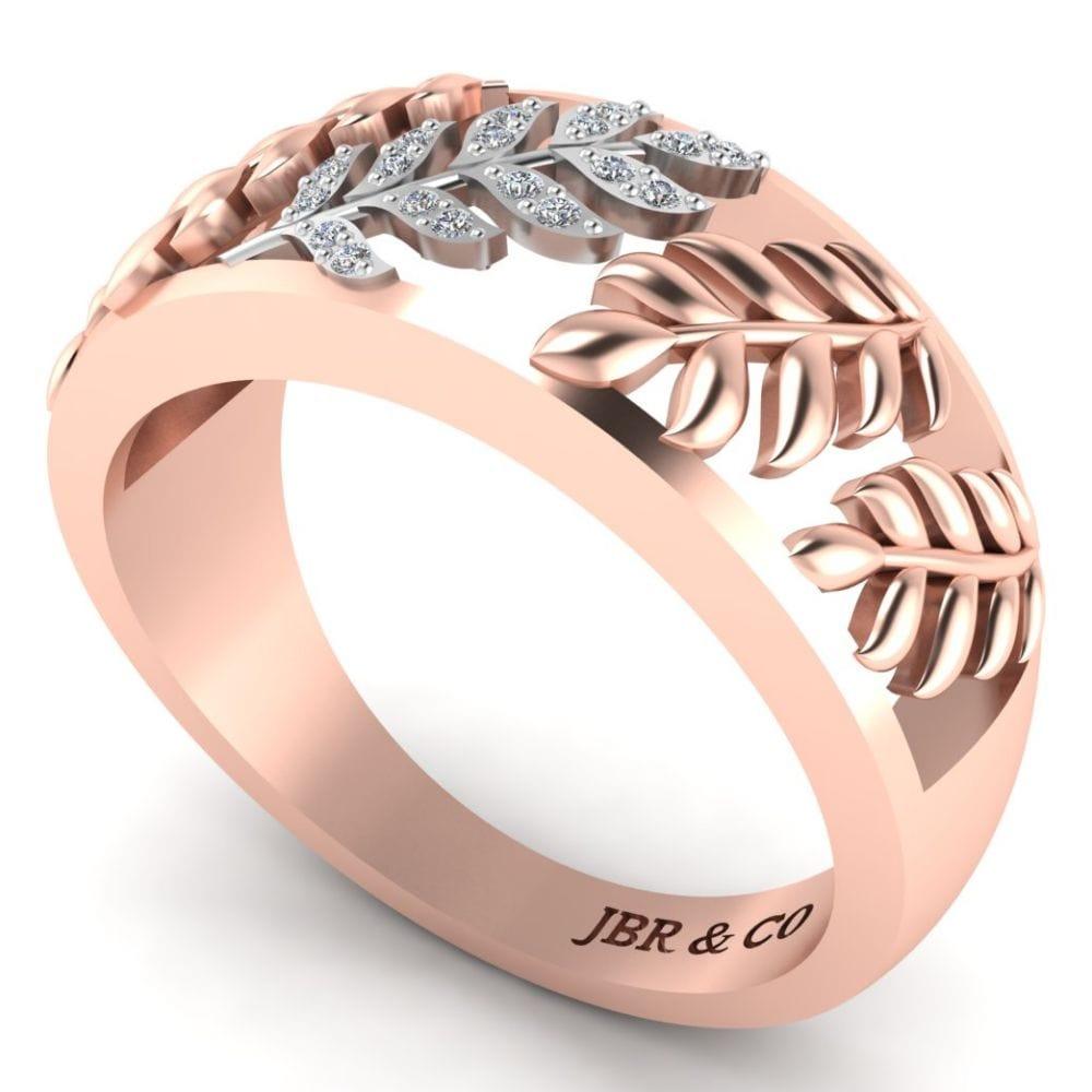 Leaf Pattern Round Cut S925 Wedding Ring - JBR Jeweler