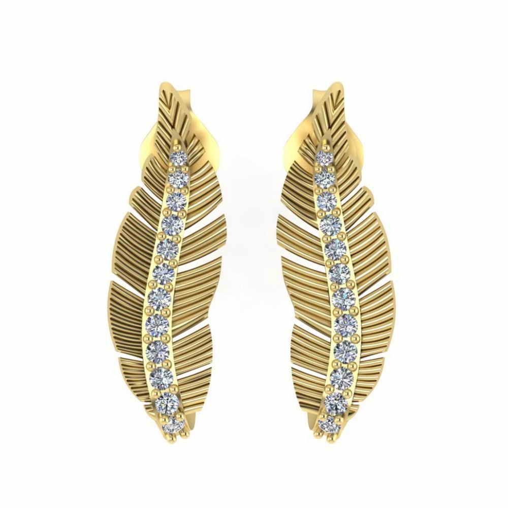 Leaf Simulant Pattern Stud Earrings in Sterling Silver - JBR Jeweler