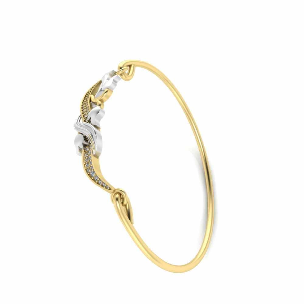 Lily of The Valley Bangle Bracelets for Womens 6 / Silver Yellow Gold Plated