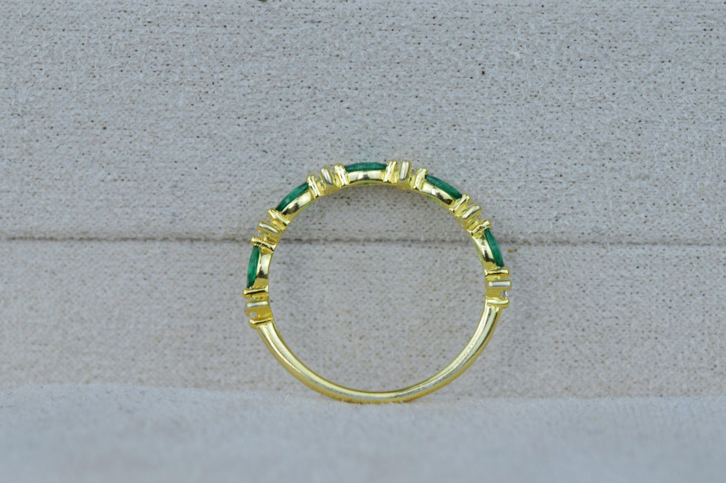 Marquise 14k Gold Band Marquise Gemstone Eternity Wedding Delicate Everyday Ring - JBR Jeweler