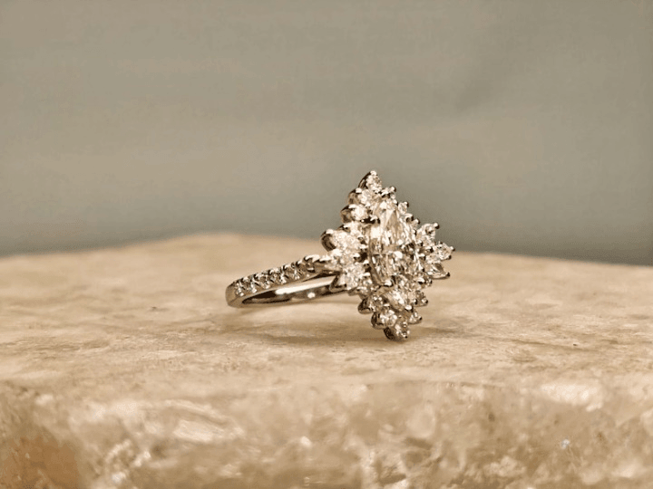 Marquise Cut Halo Set Lab-Grown Diamond Engagement Ring - JBR Jeweler