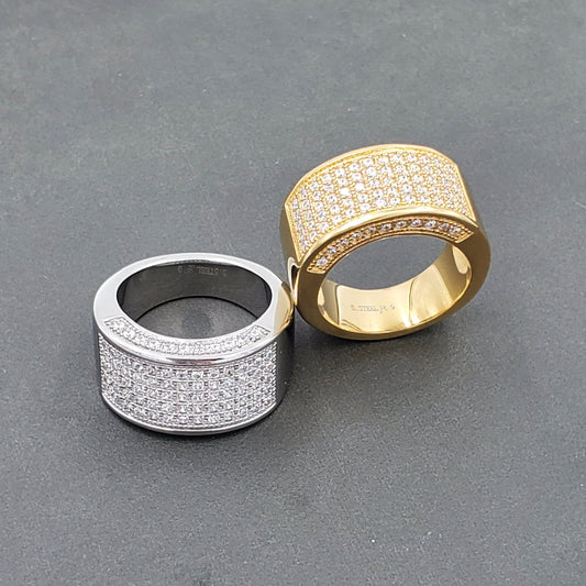 Men's Ice out Pave Pinky Ring Gold Plated Hip Hop Jewelry/Perfect Gift for Him - JBR Jeweler