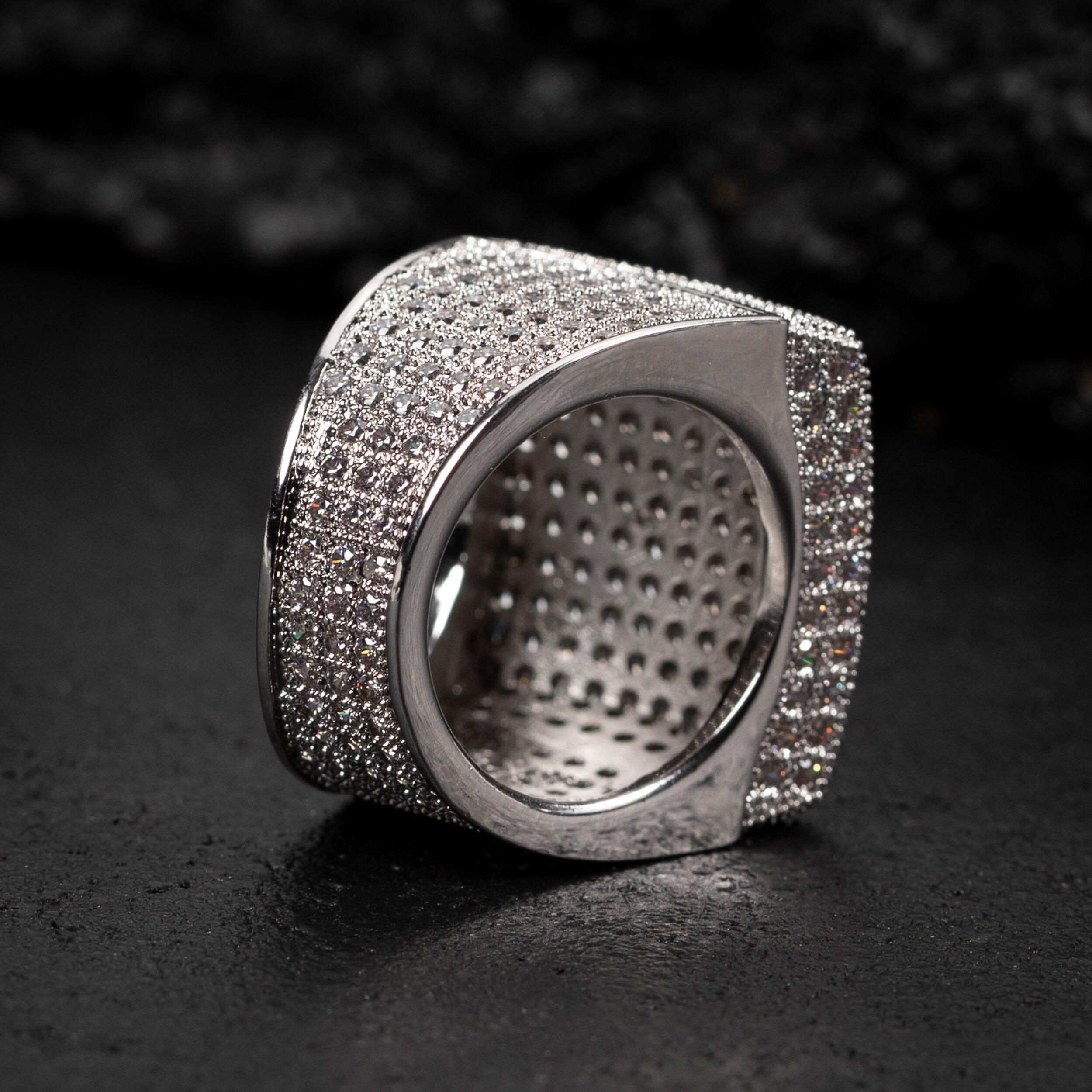 Mens iced outlet out pinky rings