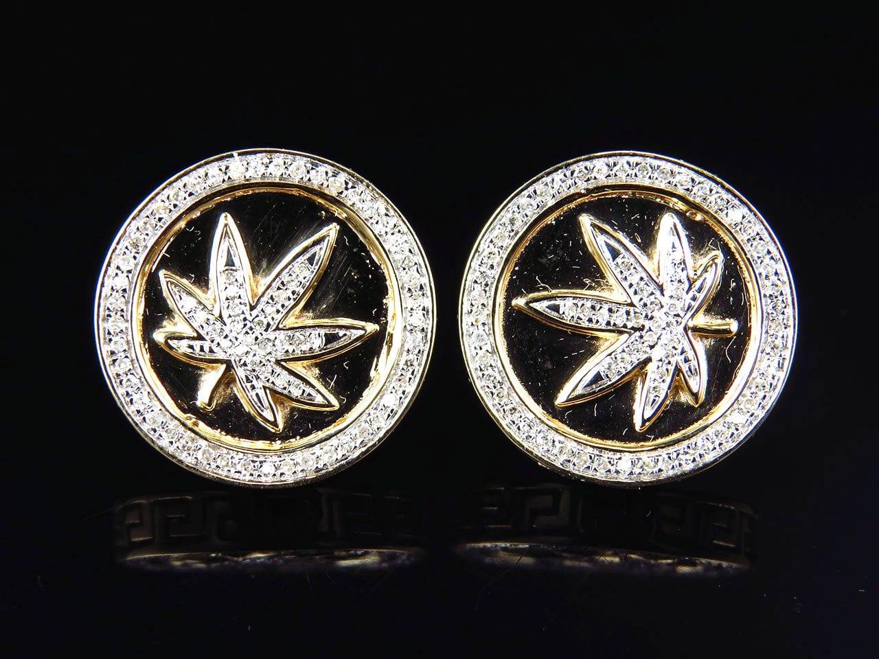 Moissanite Round Diamond Sterling Silver Stud LEAVES Diamond Earring, For Women, Anniversary Gift For Her - JBR Jeweler