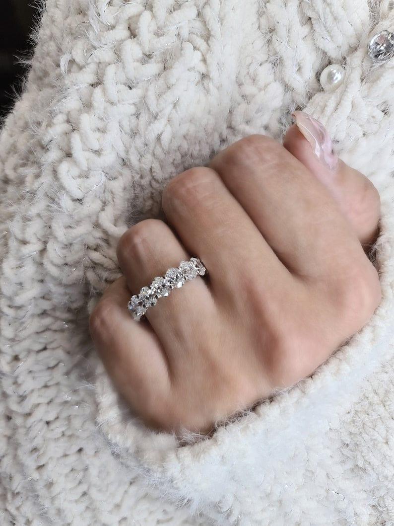 JBR Jeweler lab grown wedding ring Oval Cut Lab-Grown Diamond Full Eternity wedding Band Ring