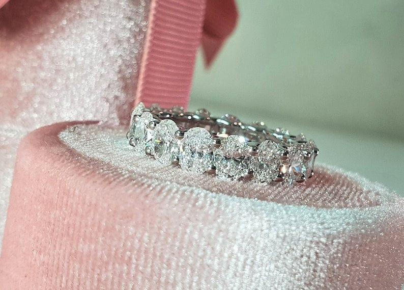 JBR Jeweler lab grown wedding ring Oval Cut Lab-Grown Diamond Full Eternity wedding Band Ring