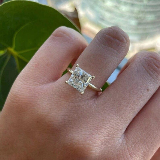 JBR Jeweler Lab Grown Engagement Ring Princess Cut Lab-Grown Diamond Solitaire Engagement Ring