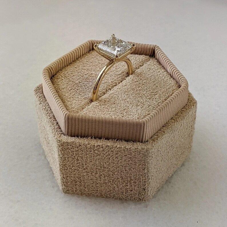 JBR Jeweler Lab Grown Engagement Ring Princess Cut Lab-Grown Diamond Solitaire Engagement Ring