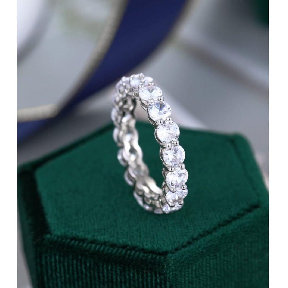 Round Cut 3.00mm Moissanite White Gold Wedding Band For Women Promise Gift - JBR Jeweler