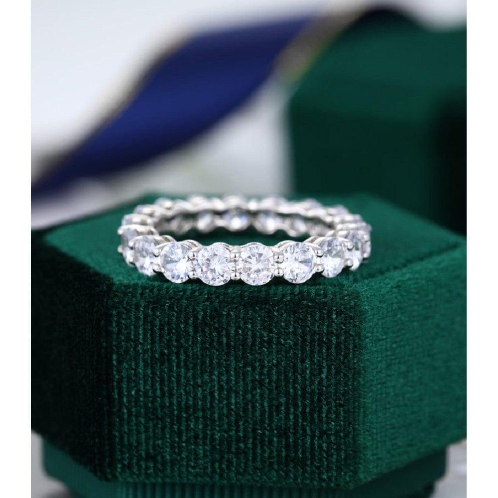 Round Cut 3.00mm Moissanite White Gold Wedding Band For Women Promise Gift - JBR Jeweler