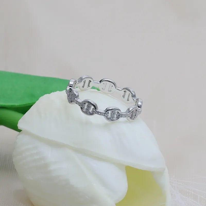 JBR Jeweler Lab Grown Wedding Ring Round Cut Lab Grown-CVD Diamond Linking Wedding Band for Gift