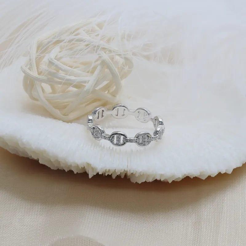JBR Jeweler Lab Grown Wedding Ring Round Cut Lab Grown-CVD Diamond Linking Wedding Band for Gift