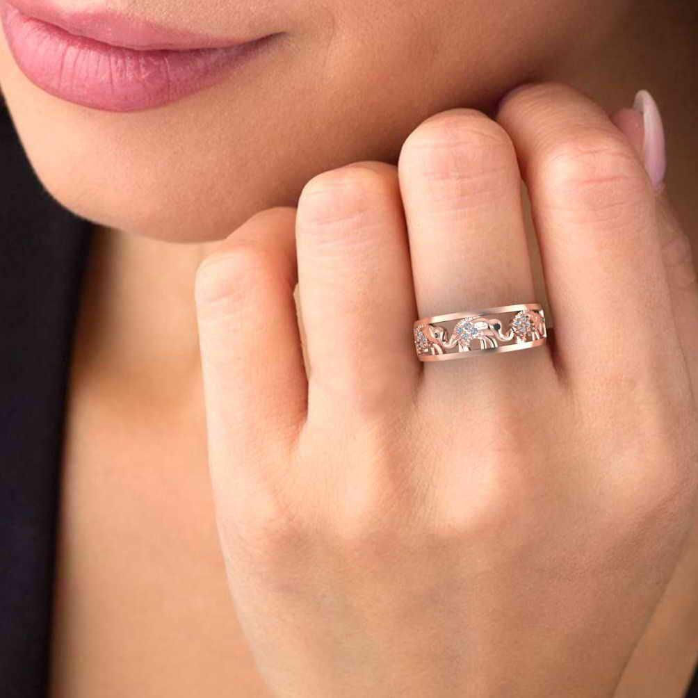 Elephant ring on sale with diamonds