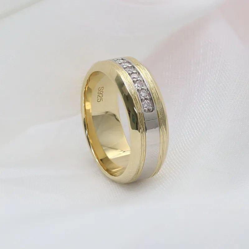 JBR Jeweler Lab Grown Wedding Ring Round Lab Grown-CVD Diamond Two Tone Wedding Band
