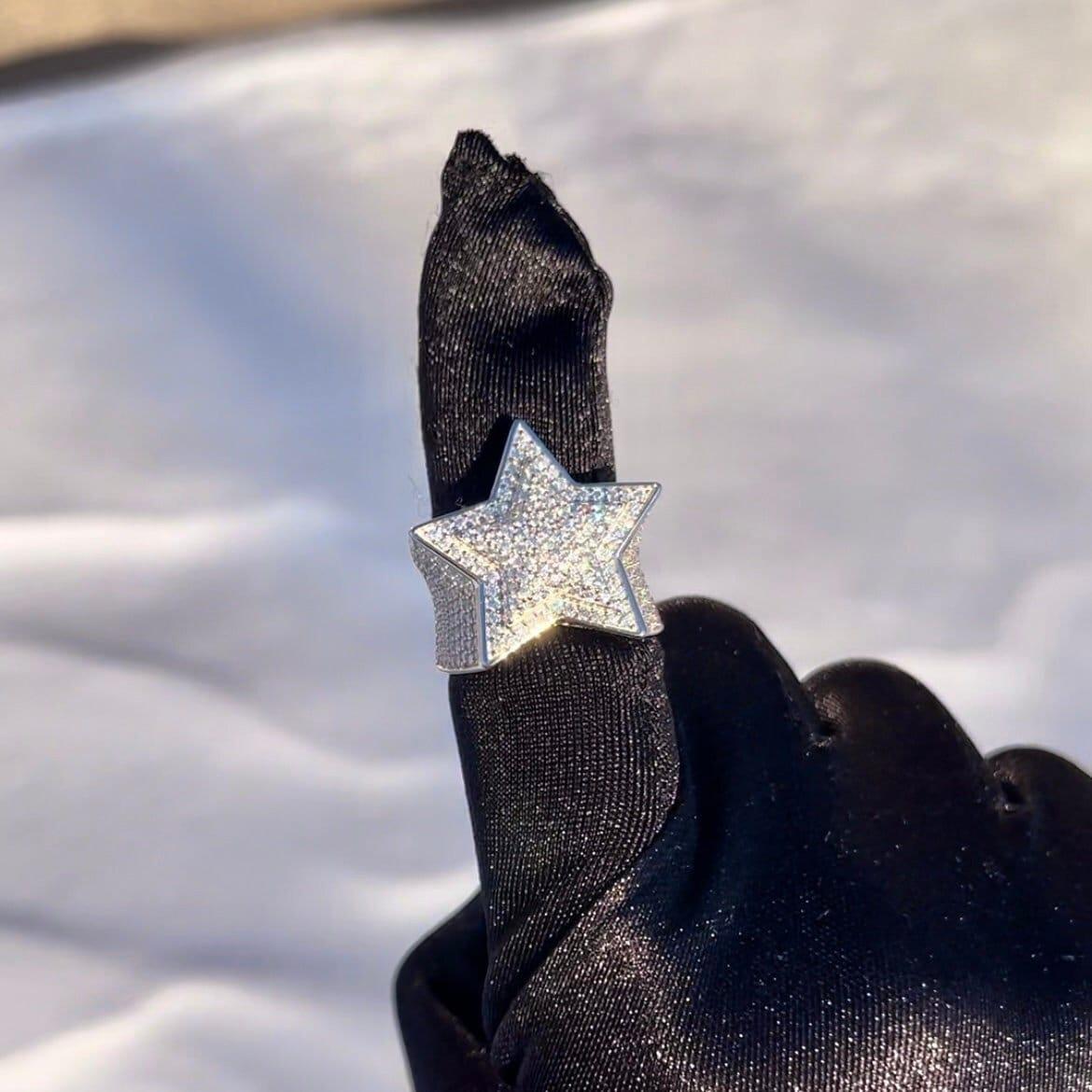 S925 Star shaped Moissanite diamond rapper stylish hip hop men's Rappe