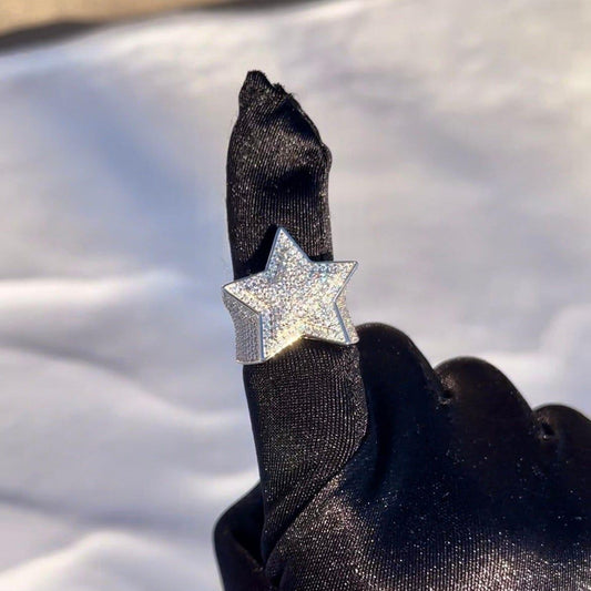 S925 Star shaped Moissanite diamond rapper stylish hip hop men's Rappers Ring - JBR Jeweler