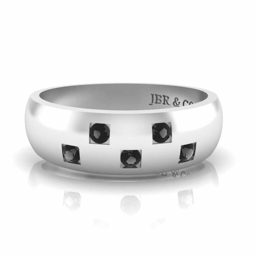 JBR Jeweler Silver Ring 3 / Silver Simple Design Round Cut Sterling Silver Men's Ring