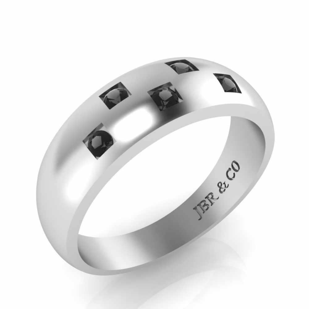 JBR Jeweler Silver Ring Simple Design Round Cut Sterling Silver Men's Ring