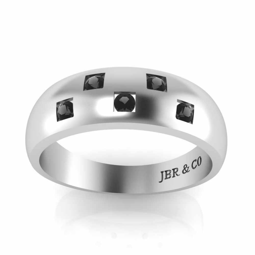 JBR Jeweler Silver Ring Simple Design Round Cut Sterling Silver Men's Ring