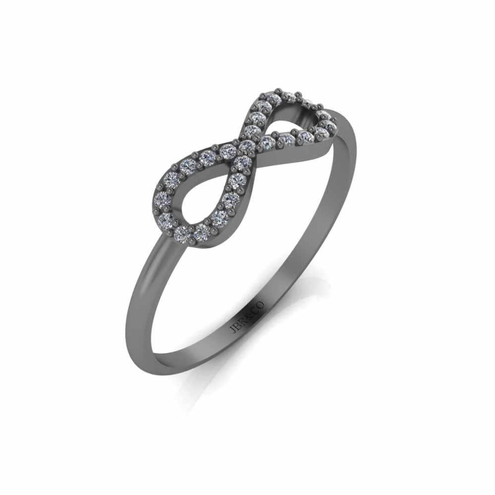 JBR Jeweler Silver Ring Simple Diamond Infinity Ring in Sterling Silver