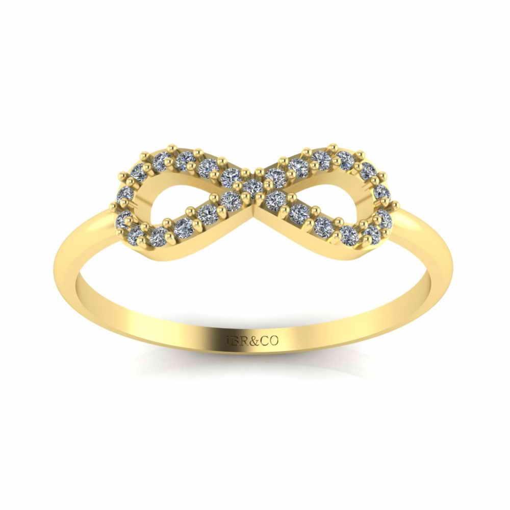 JBR Jeweler Silver Ring Simple Diamond Infinity Ring in Sterling Silver