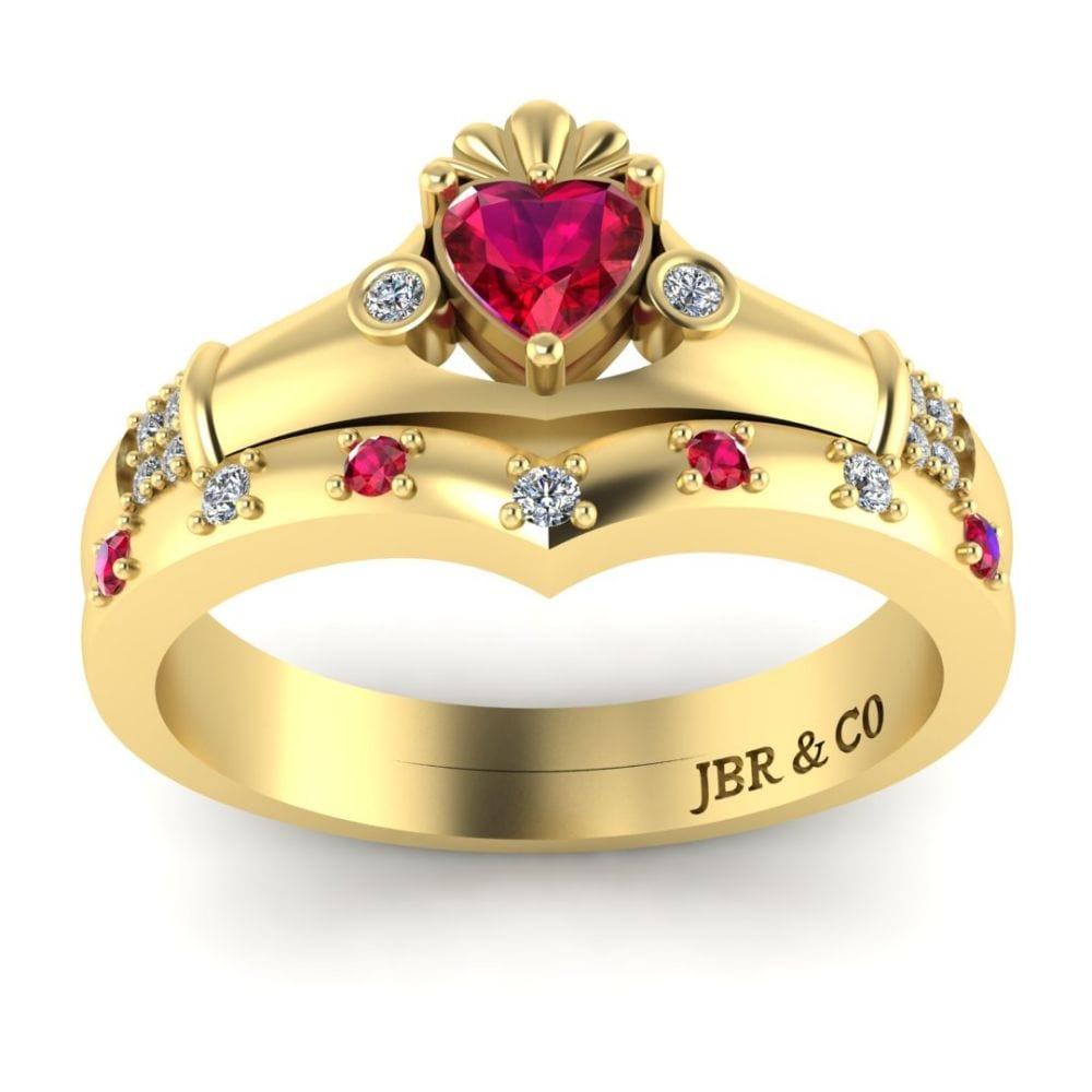 Simple Heart Cut Claddagh Sterling Silver Ring For Women - JBR Jeweler