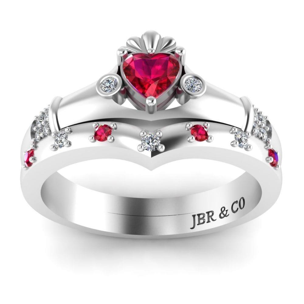 Simple Heart Cut Claddagh Sterling Silver Ring For Women - JBR Jeweler