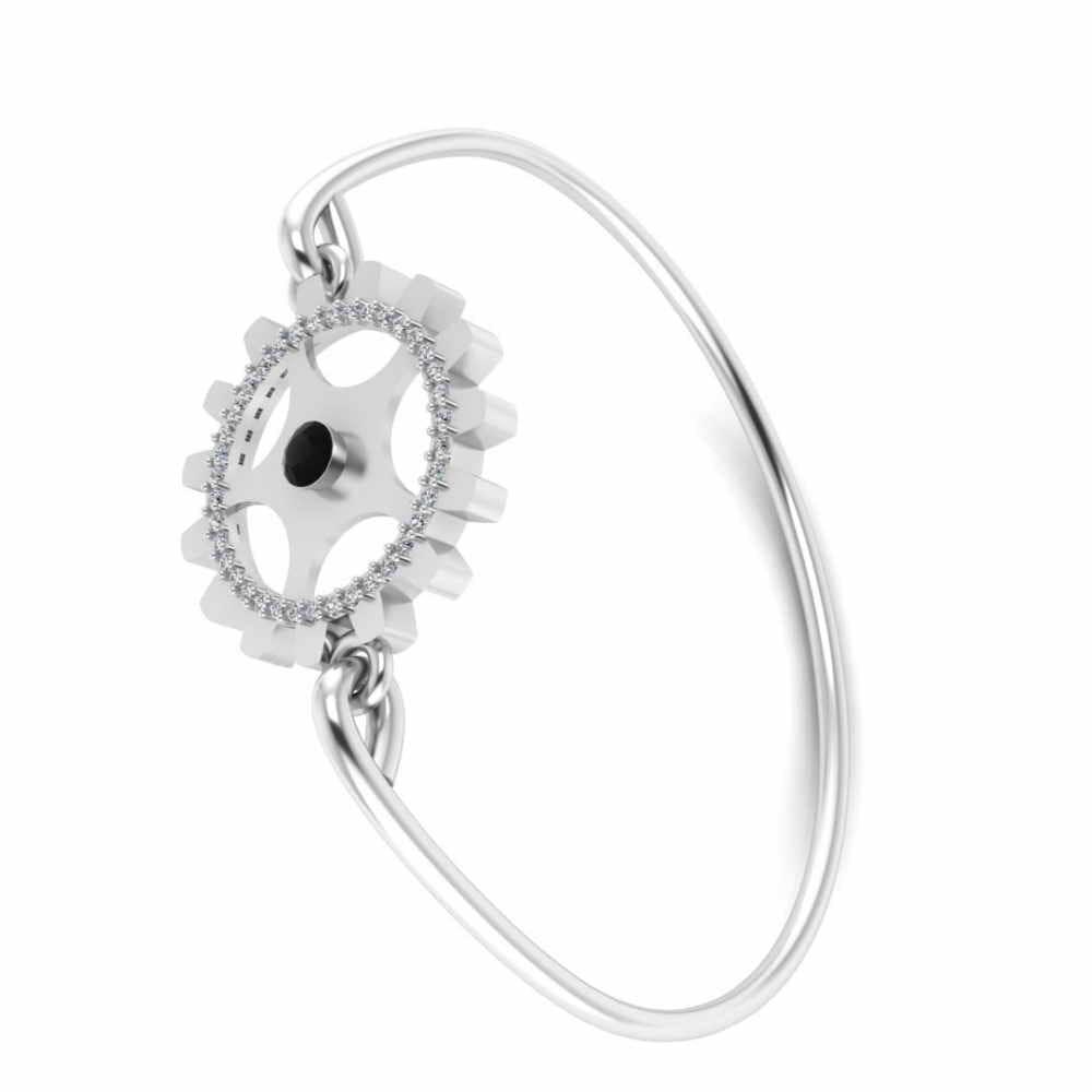 Steampunk Gear Sterling Silver Bangle Bracelete for womens - JBR Jeweler