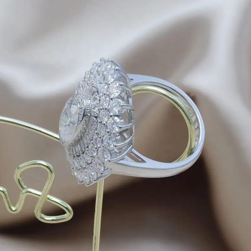 JBR Jeweler Lab Grown Engagement Ring Sunburst Halo Style Oval Cut Lab Grown-CVD Diamond Engagement Ring