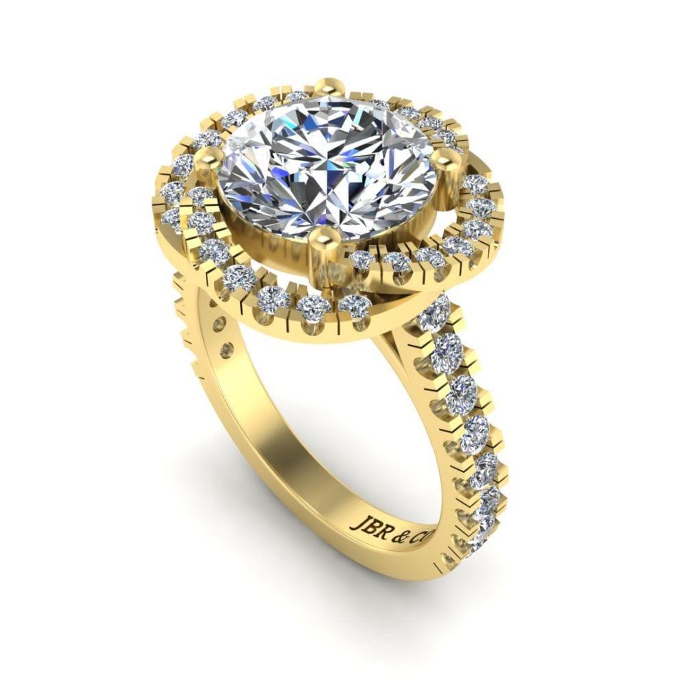 Swirling French Set Halo Sterling Silver Ring - JBR Jeweler