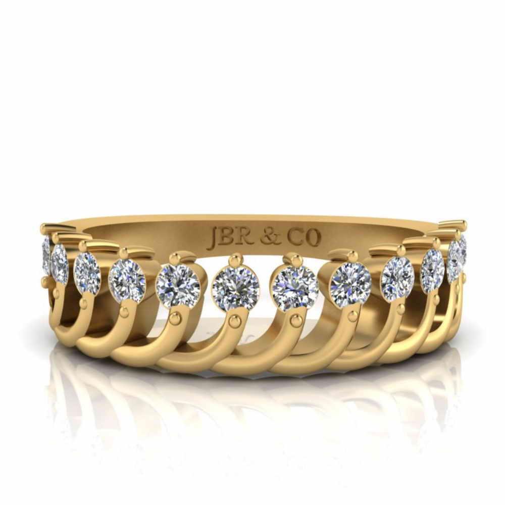Tiara Crown Style Wedding Sterling Silver Ring - JBR Jeweler