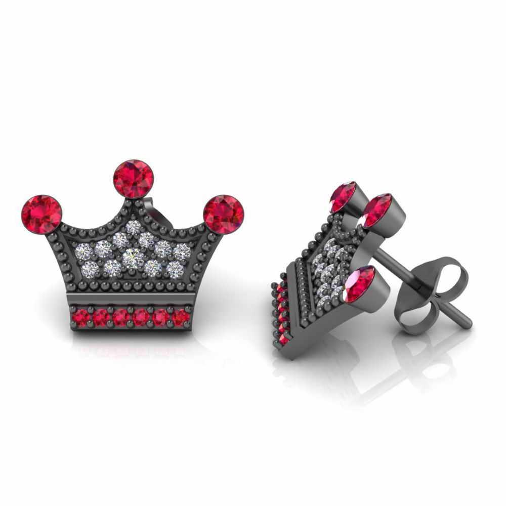 Tiny Crown Post Sterling Silver Stud Earrings - JBR Jeweler