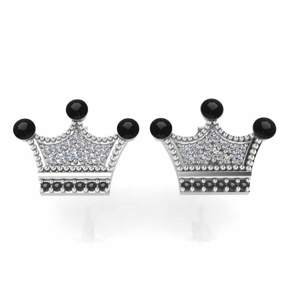 Tiny Crown Post Sterling Silver Stud Earrings - JBR Jeweler