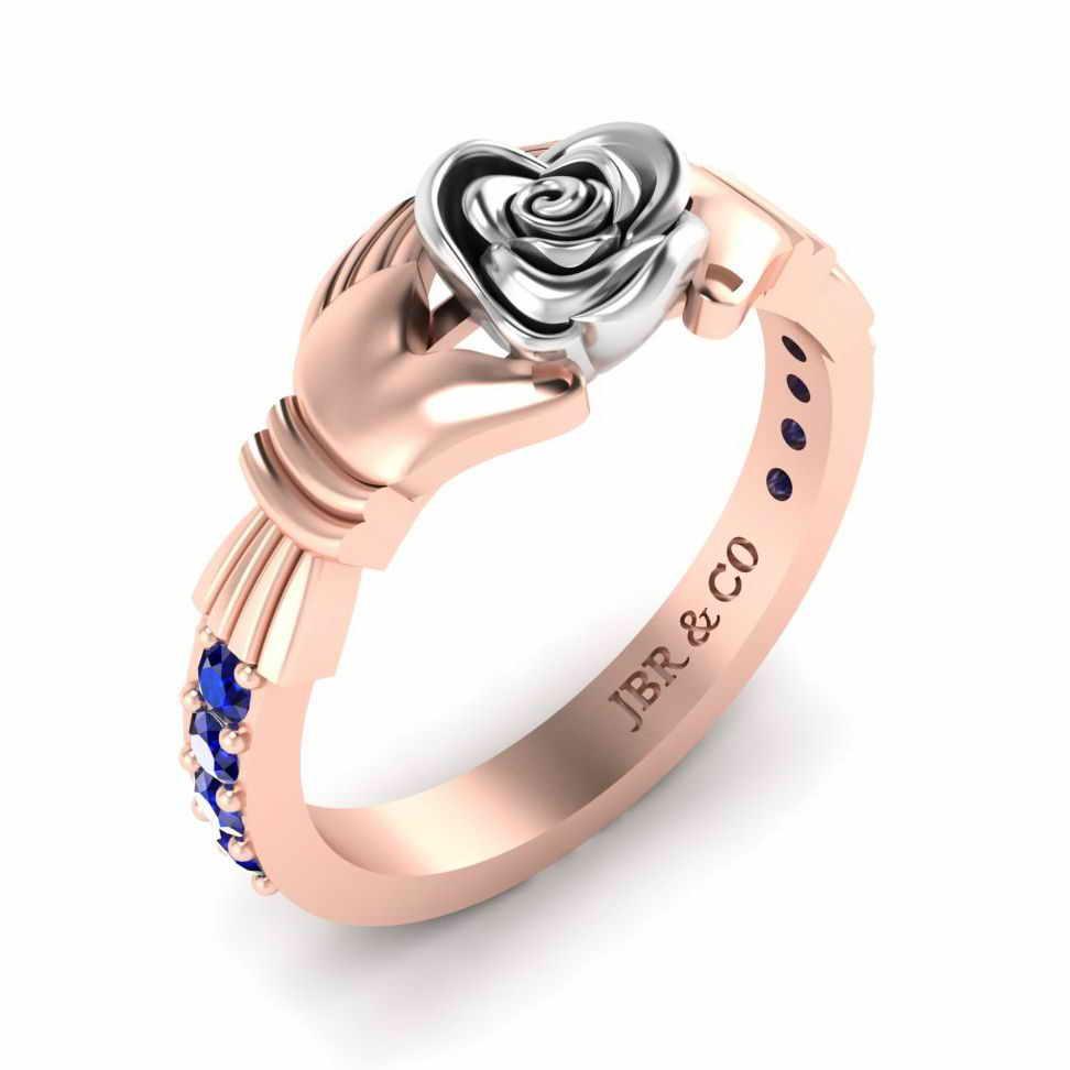 Two Tone Claddagh Rose Ring In Sterling Silver - JBR Jeweler