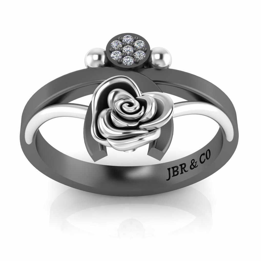 Two Tone Composite Sterling Silver Stacking Ring - JBR Jeweler