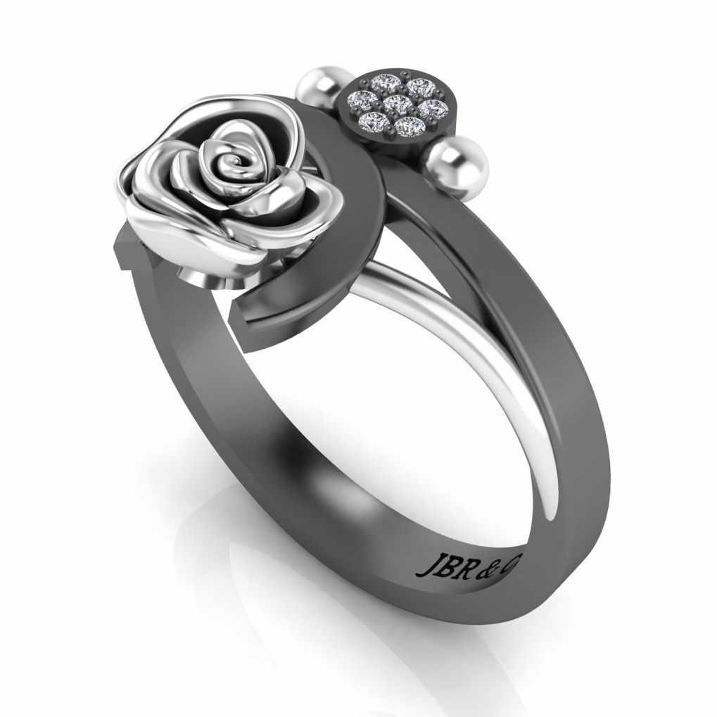 Two Tone Composite Sterling Silver Stacking Ring - JBR Jeweler