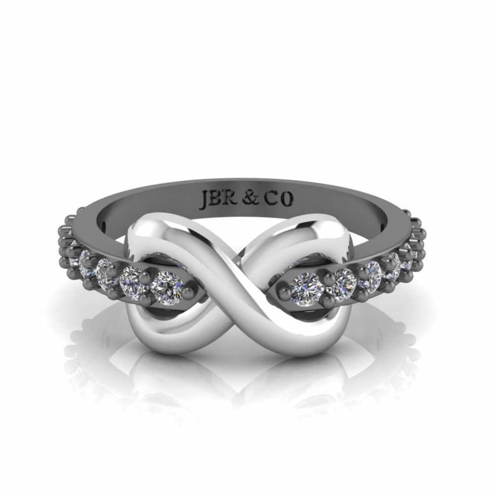 Two Tone Infinity Knot Design Sterling Silver Ring - JBR Jeweler