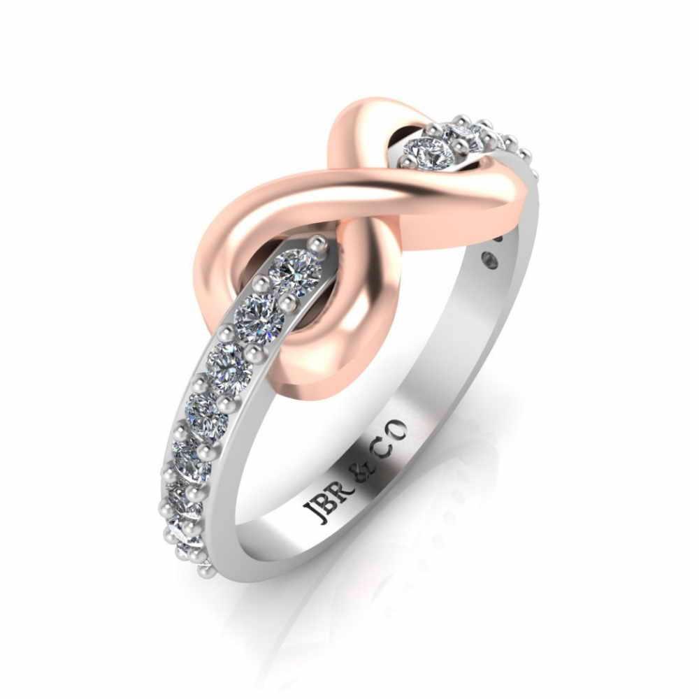 Two Tone Infinity Knot Design Sterling Silver Ring - JBR Jeweler