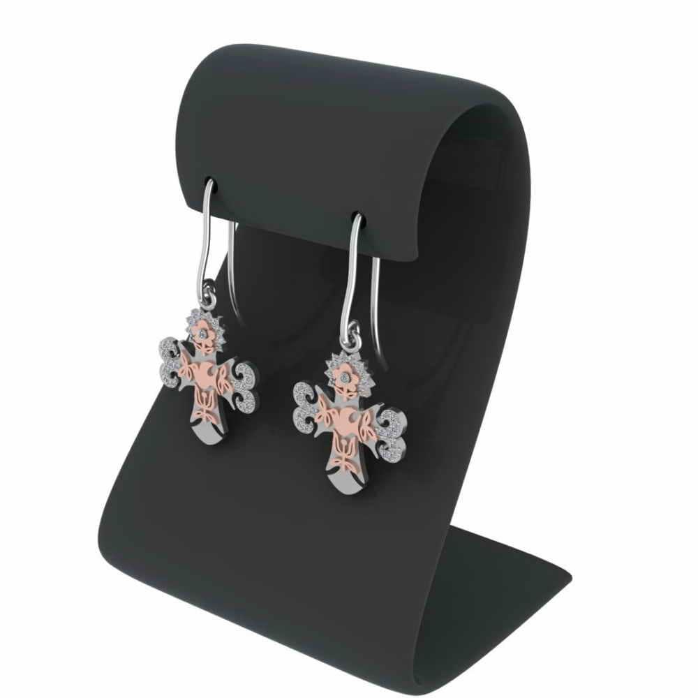 Two Tone La Primavera Hooks Sterling Silver earrings - JBR Jeweler