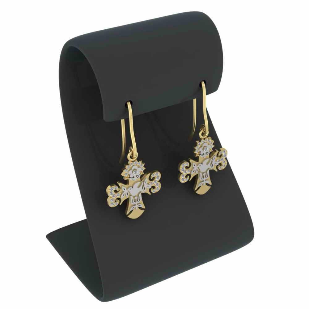 Two Tone La Primavera Hooks Sterling Silver earrings - JBR Jeweler