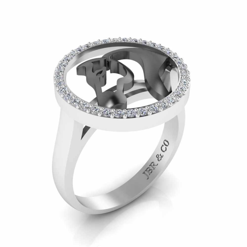 Two Tone Lucky Horseshoe Sterling Silver Animal Ring - JBR Jeweler