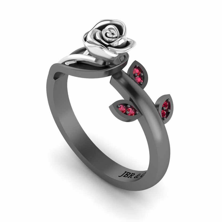 Buytra Women Retro Rose Flower Ring Black Crystal Vantige Big Flower Rings  Jewelry Gift - Walmart.com