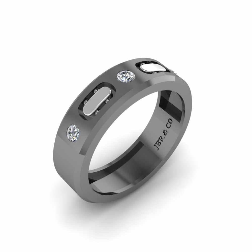 Two Tone Sport Style Sterling Silver Men's Band - JBR Jeweler