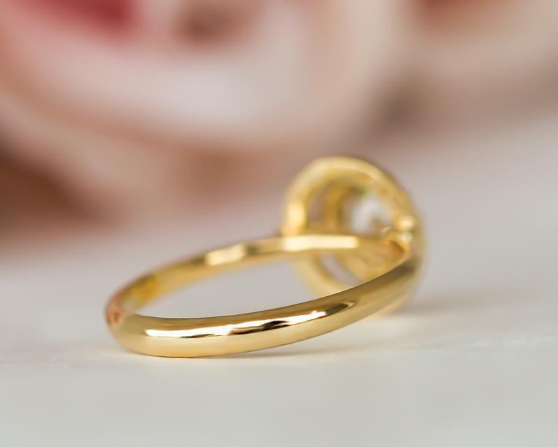 Unique Halo Yellow Gold Diamond Moissanite Engagement Wedding Ring For Women - JBR Jeweler