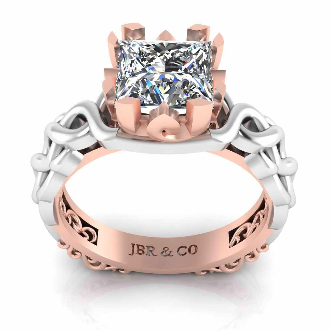 Unique Two Tone Intertwined Design Sterling Silver Ring - JBR Jeweler