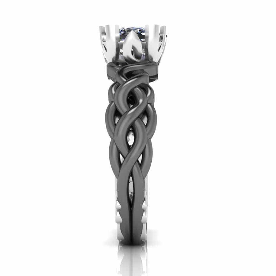 Unique Two Tone Intertwined Design Sterling Silver Ring - JBR Jeweler