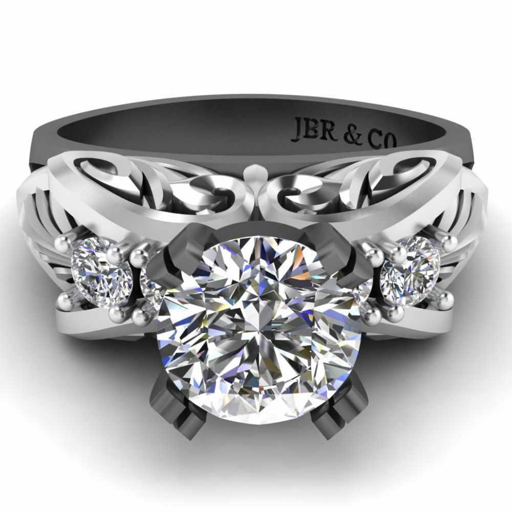 Vintage Inspired Classic Solitaire Sterling Silver Ring - JBR Jeweler