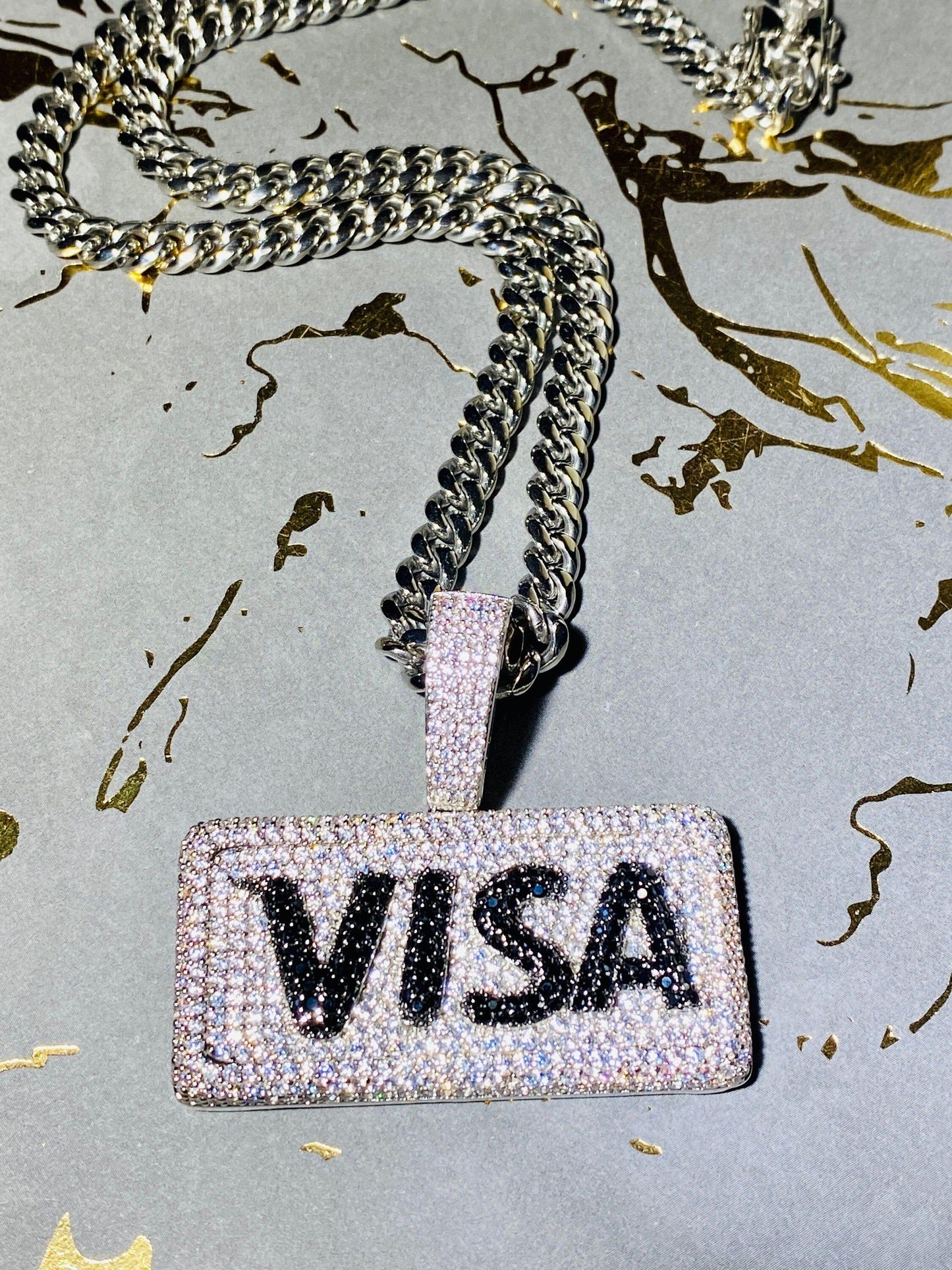 VISA Debit Credit Card Custom VVS Moissanite Iced out Pendant - JBR Jeweler