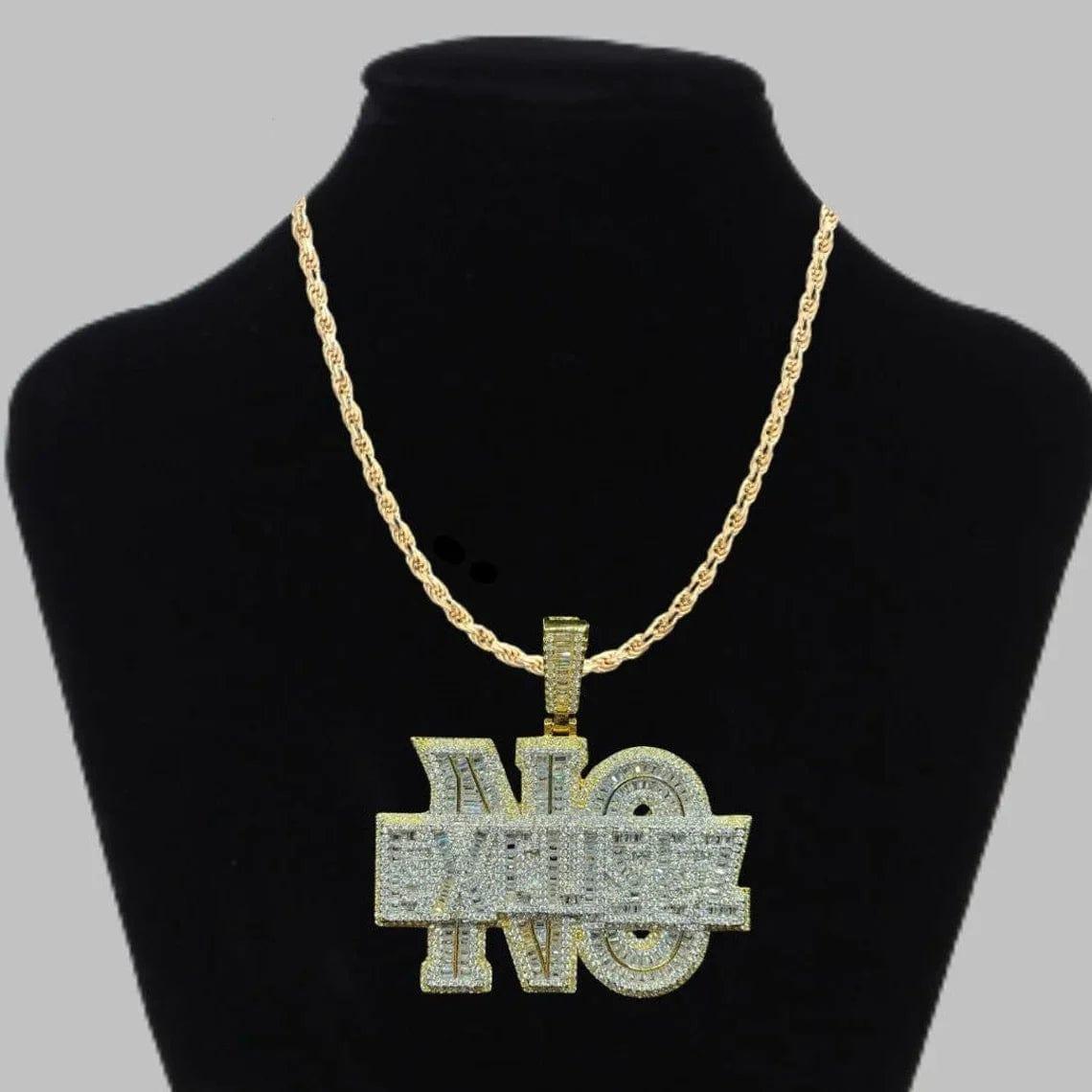 VVS Moissanite Baguette & Round Diamond Custom No Excuse Iced Out Pendant - JBR Jeweler
