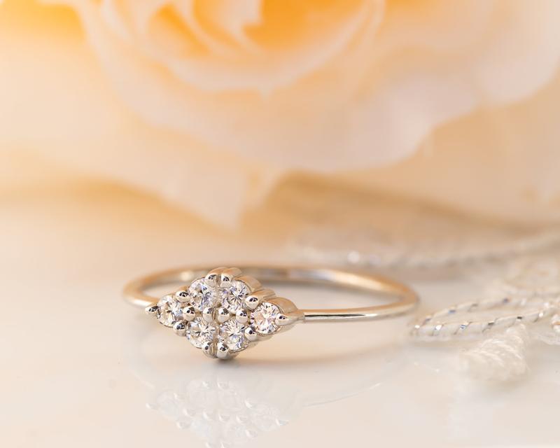 White Gold Soulmate Moissanite Diamond Cluster Promise Anniversary Ring For Women - JBR Jeweler